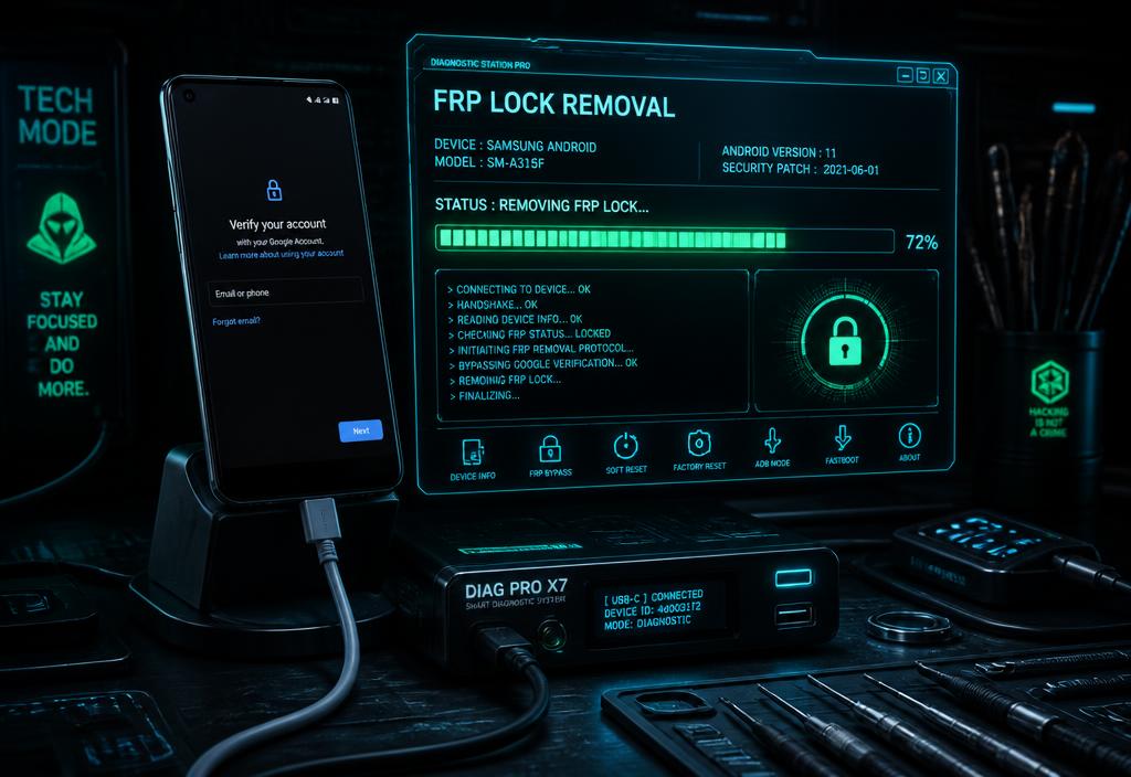 FRP lock removal diagnostic station